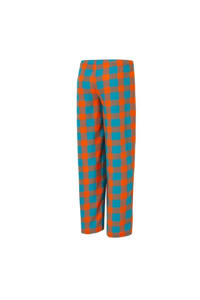 Women's Concepts Sport  Aqua/Orange Miami Dolphins Avondale T-Shirt & Pants Flannel PJ Set, Alternate, color, Aqua