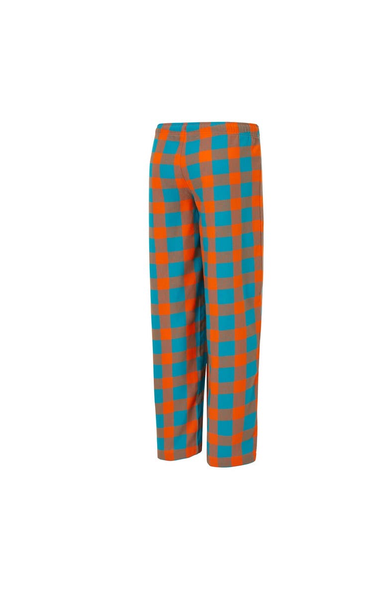 CONCEPTS SPORT Women's Concepts Sport  Aqua/Orange Miami Dolphins Avondale T-Shirt & Pants Flannel PJ Set, Alternate, color, Aqua