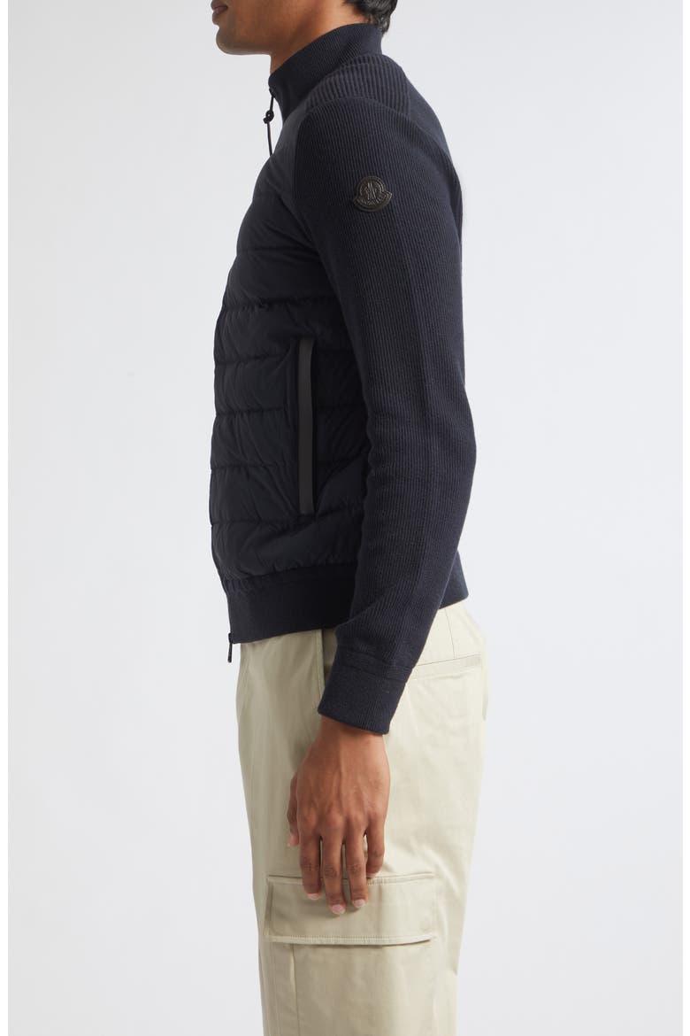 Wool & Cashmere Blend Quilted Zip-Up Cardigan, Alternate, color, OBSIDIAN BLUE