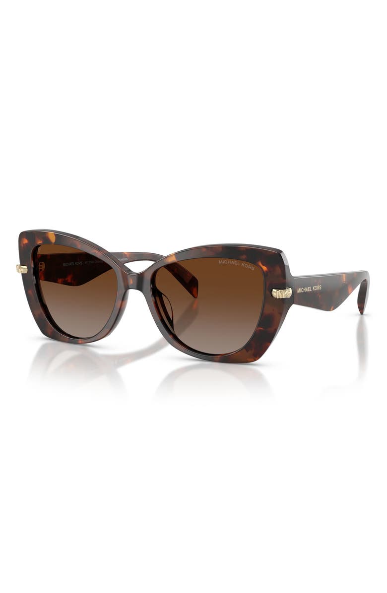Michael Kors Atlanta 55mm Gradient Polarize Butterfly Sunglasses, Alternate, color, Luggage Tortoise / Brown Polar