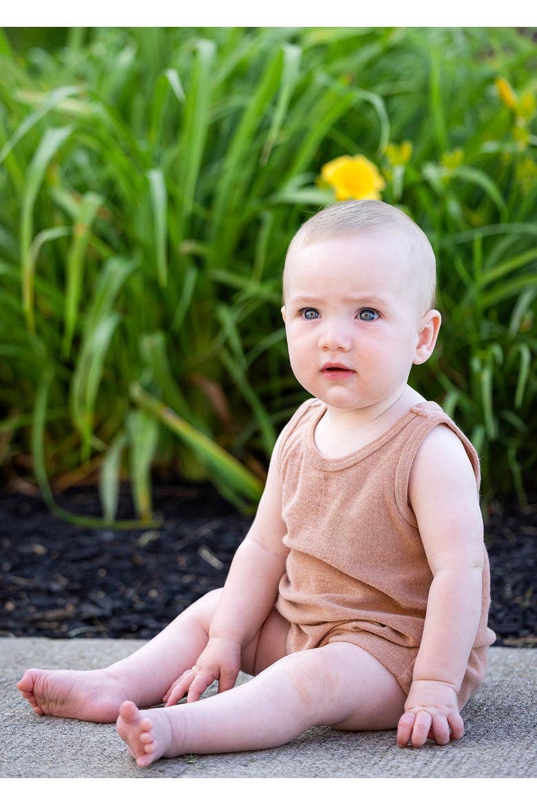 Dustin Sleeveless Romper, Alternate, color, Brown