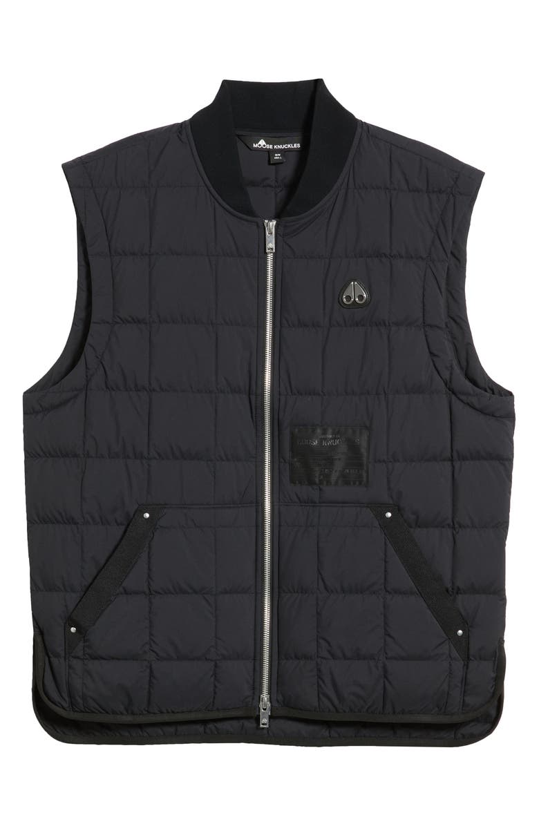 Moose Knuckles Quilted Down Liner Vest, Main, color, Black