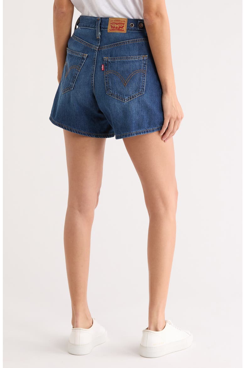 Cinch Mid Thigh Denim Shorts, Alternate, color, KISS GOODBYE SHORT