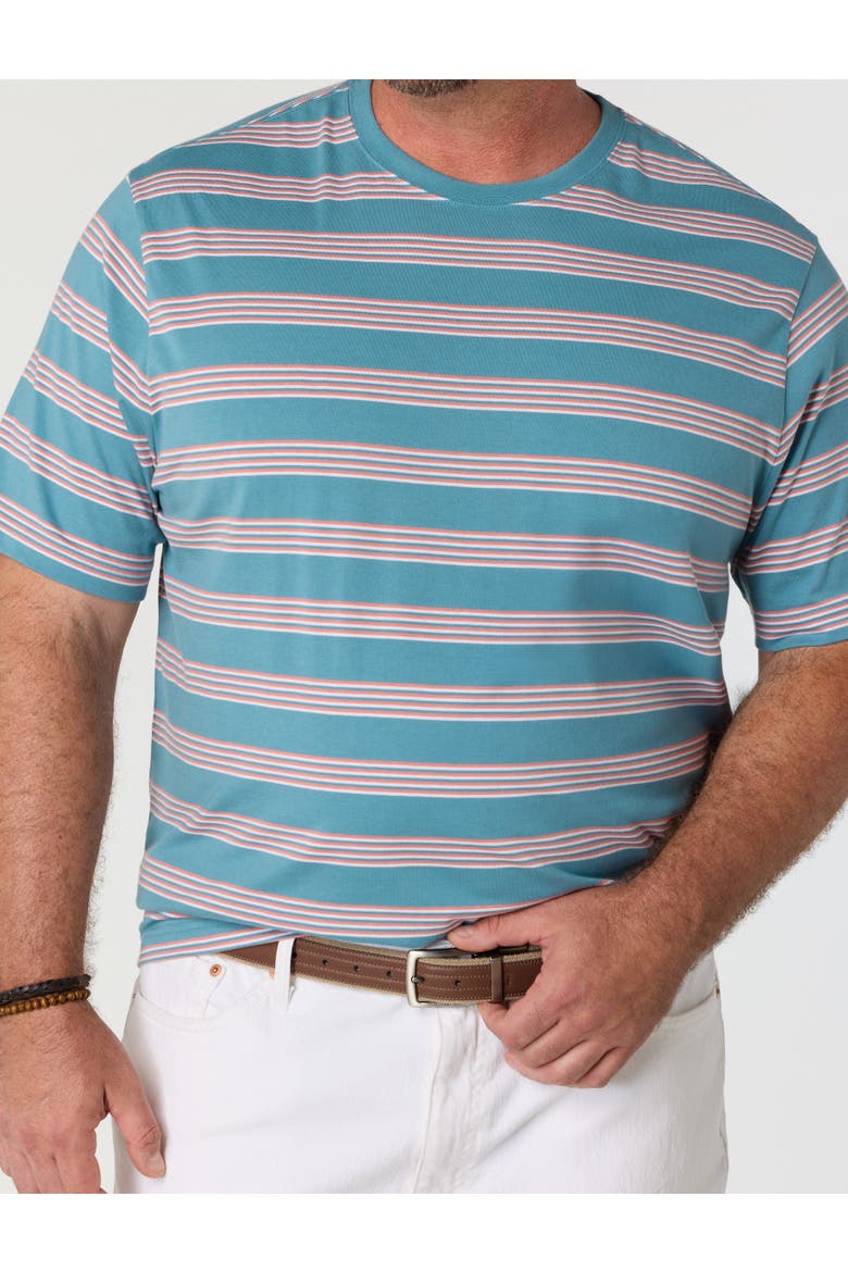 Big & Tall Moisture-Wicking Triple-Striped T-Shirt, Alternate, color, ADRIATIC BLUE