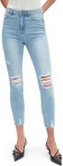 Bardot Khloe Ripped High Waist Crop Skinny Jeans