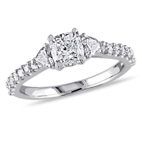 Diamond Multi-Shape 3-Stone Engagement Ring 14k