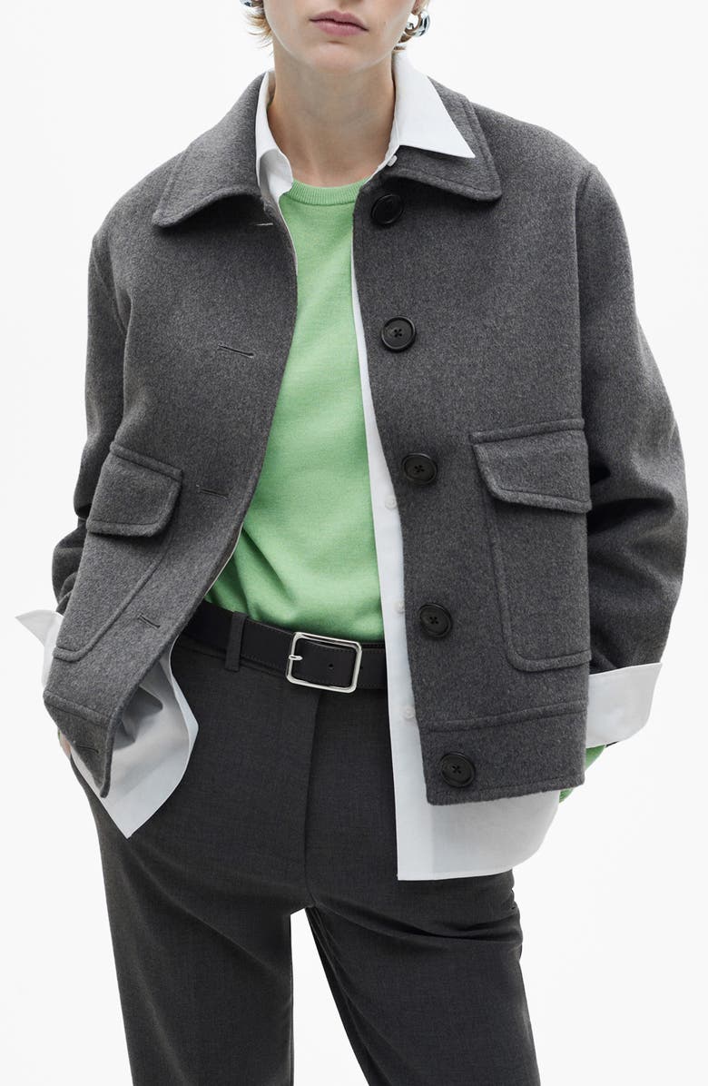 MANGO Wool Blend Jacket, Main, color, 