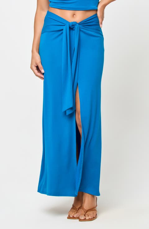 Moonlit Tie Front Midi Skirt Cover-Up
