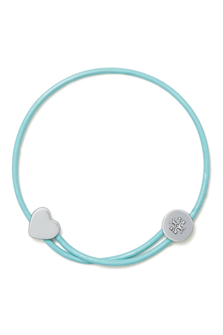 Kira Slider Bracelet, Main, color, TORY SILVER / LIGHT BLUE