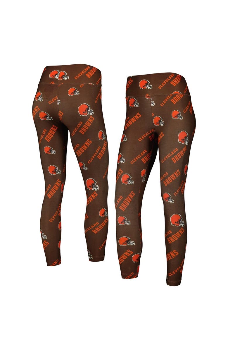 CONCEPTS SPORT Women's Concepts Sport Brown Cleveland Browns Breakthrough Allover Print Lounge Leggings, Alternate, color, Brown