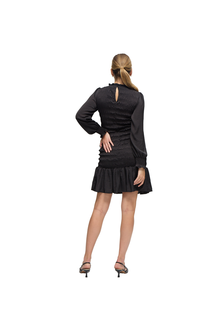 Long Sleeve Smocked Maternity Mini Dress, Alternate, color, Black