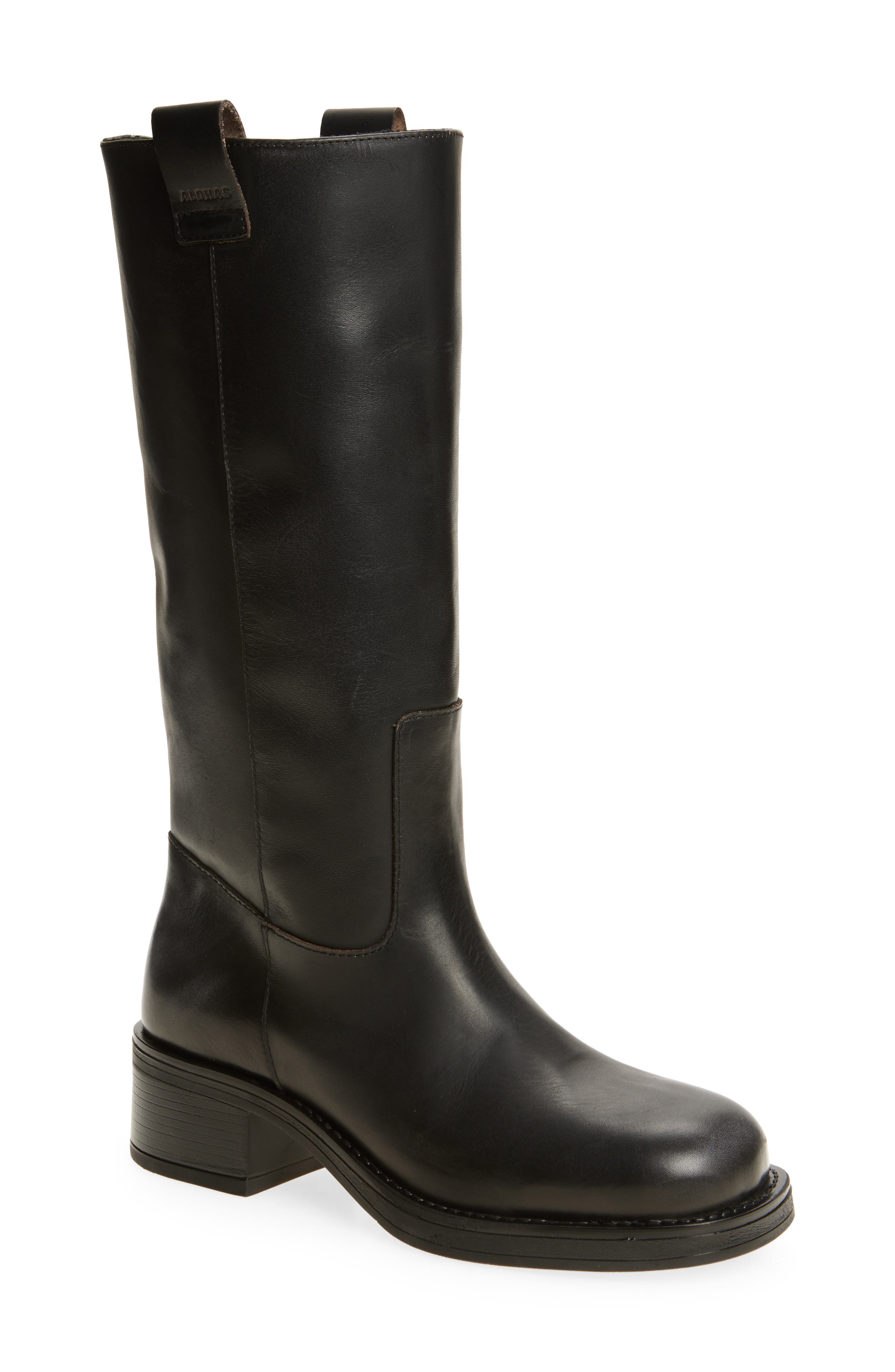 ALOHAS Sajan Round Toe Boot, Main, color, Black