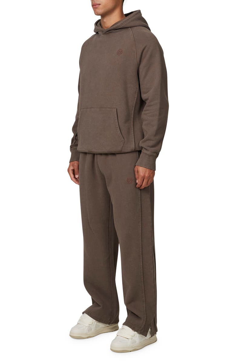 Good For Nothing Ribbed Emblem Split Hem Baggy Jogger, Alternate, color, Brown