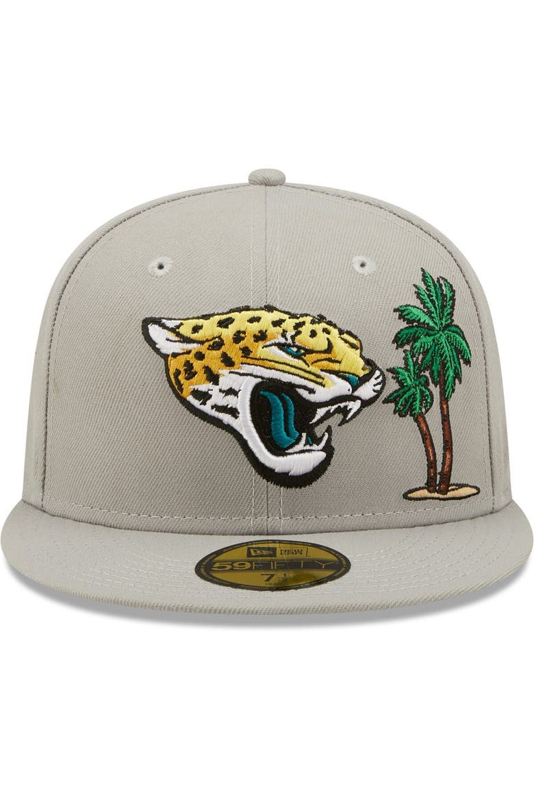 Men's New Era Gray Jacksonville Jaguars City Describe 59FIFTY Fitted Hat, Alternate, color, Gray