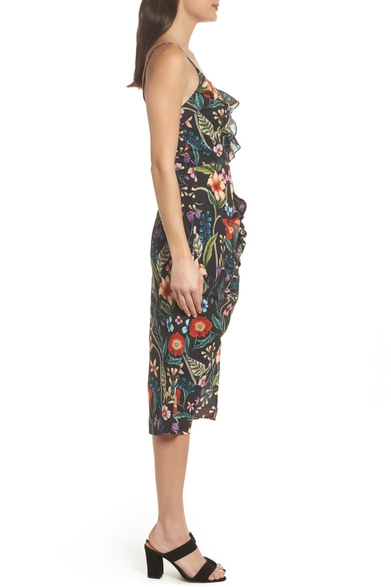 Gardenia Ruffle Dress, Alternate, color, PRINT DARK