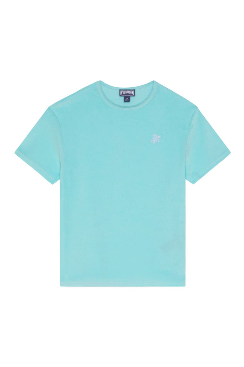 Kids Terry T-shirt Embroidered Turtle, Main, color, Oxygen
