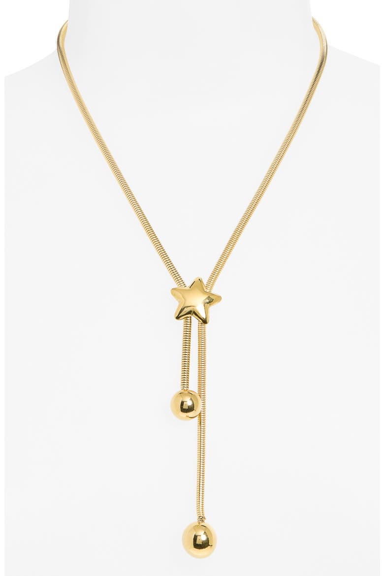 Maven Star Pendant Lariat Bolo Necklace, Alternate, color, GOLD