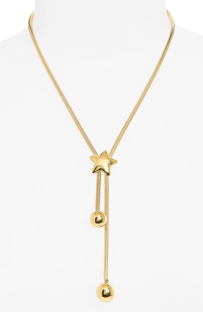 Bracha Maven Star Pendant Lariat Bolo Necklace, Alternate, color, Gold