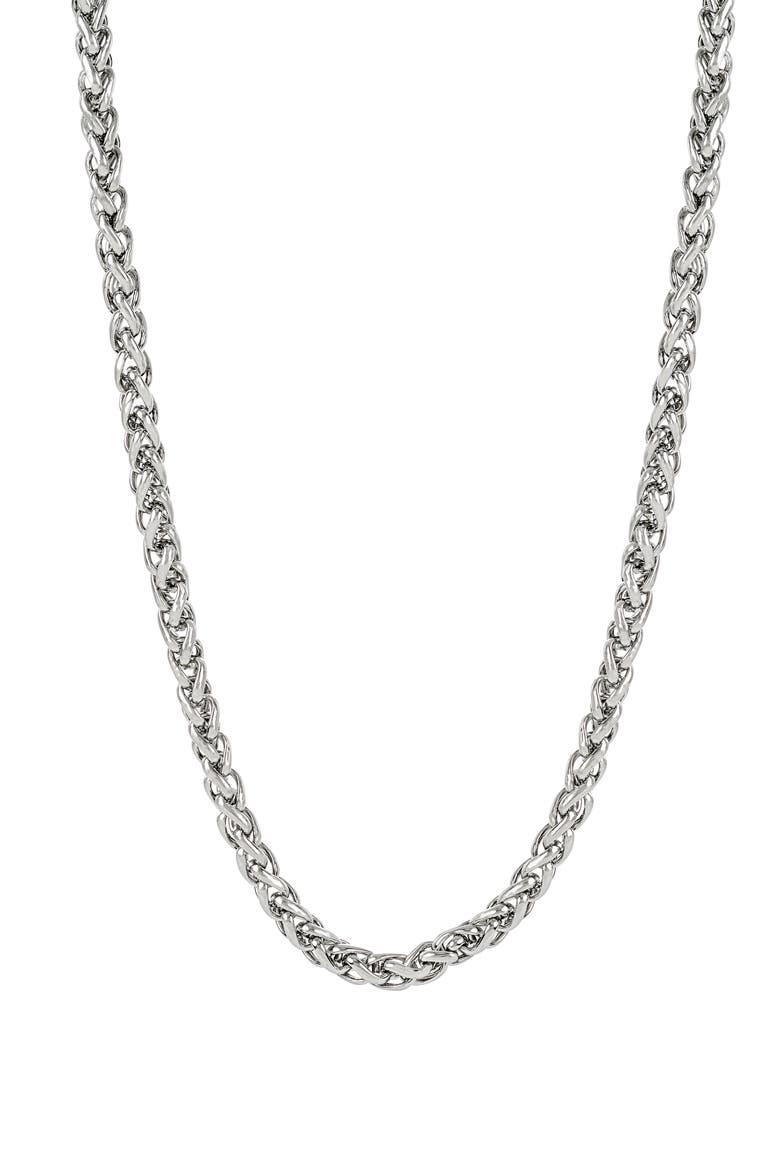 Men's Curb Chain Necklace, Main, color, SILVER