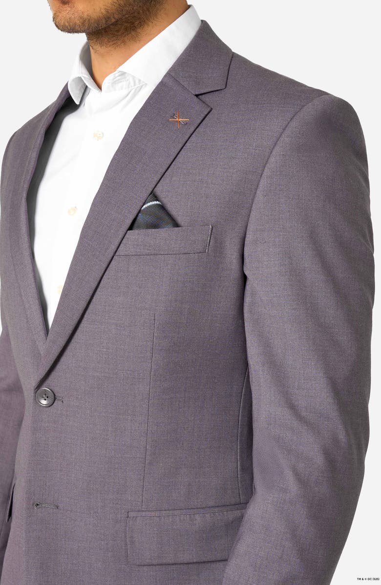 OppoSuits x Batman Daily Slim Fit Grey Stretch Sport Coat, Alternate, color, Grey