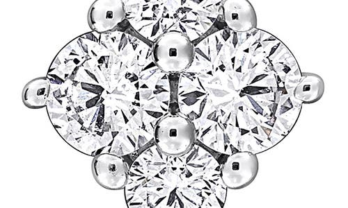 Created Forever Sterling Silver Lab Grown Diamond Quartet Pendant Necklace In White