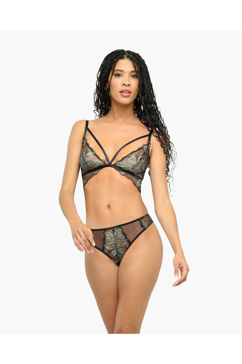 Paradiso Triangle Bralette, Main, color, Black/Cappero