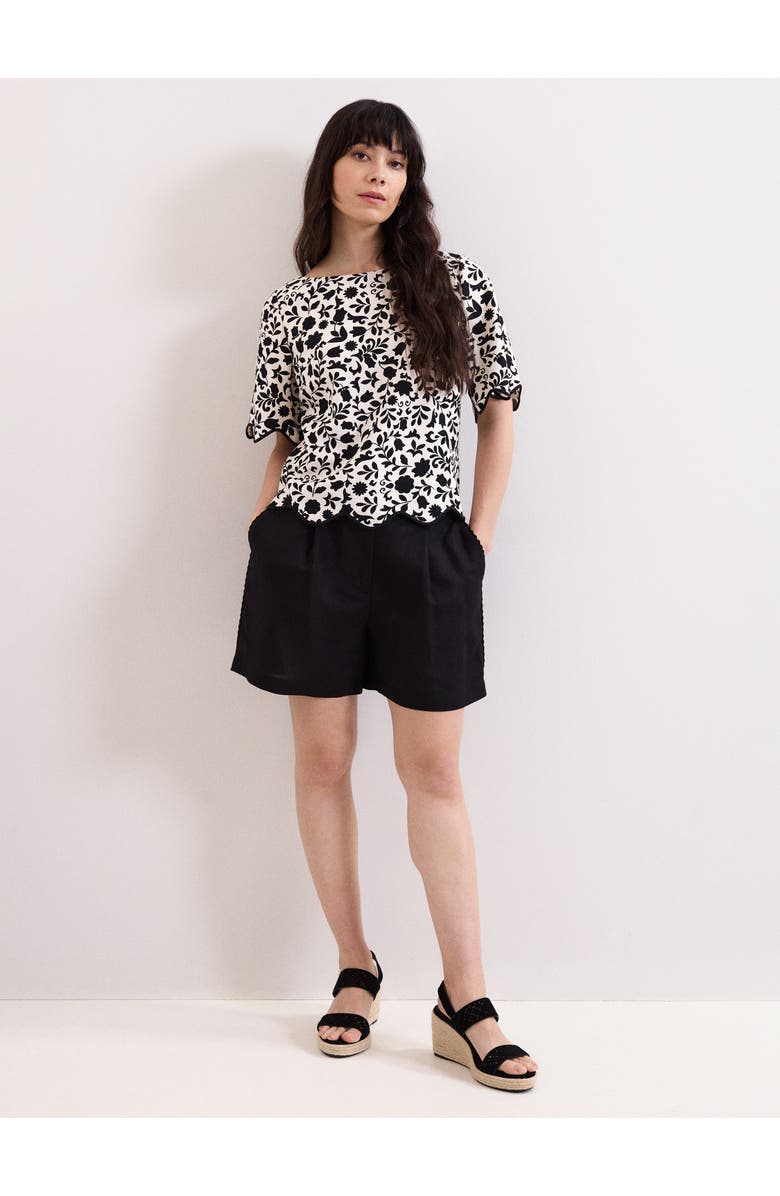 Phase Eight Abi Printed Top, Alternate, color, Black/Ivory