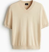 H&M Regular Fit Fine-knit V-neck T-shirt