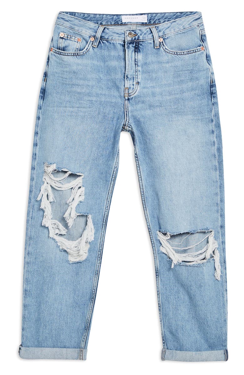 Topshop Hayden Ripped Boyfriend Jeans, Alternate, color, 