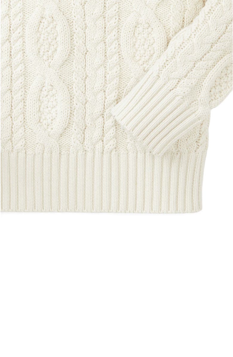 Hope & Henry Organic Mock Neck Cable Sweater with Buttons, Alternate, color, Soft White