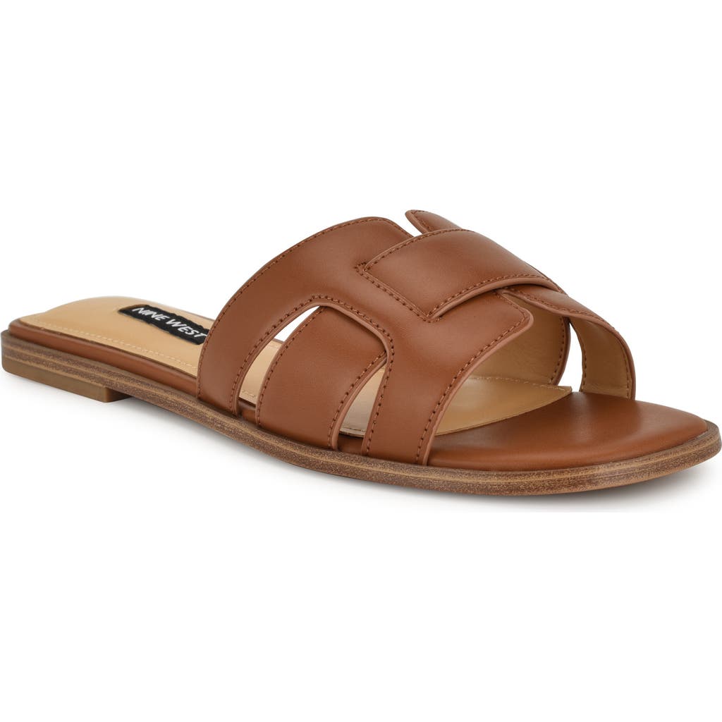 Shop Nine West Germani Slide Sandal In Dark Natural