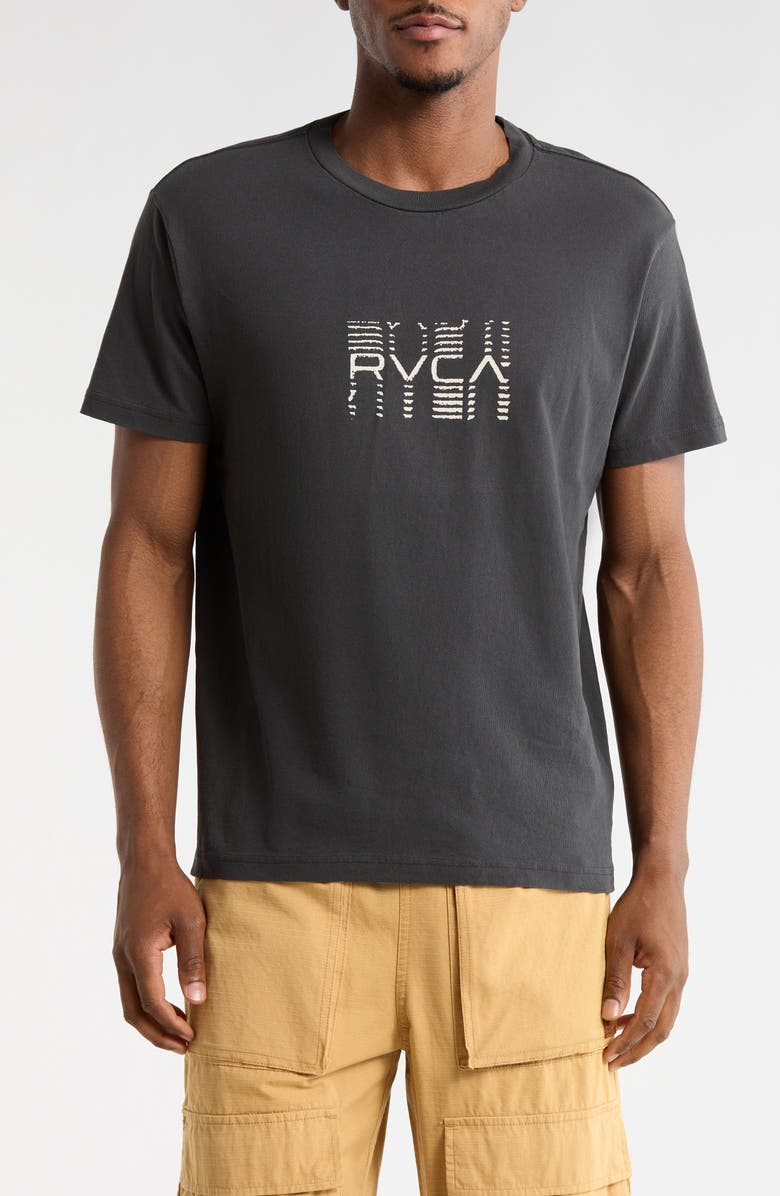 RVCA Repeated Graphic T-Shirt, Main, color, Black