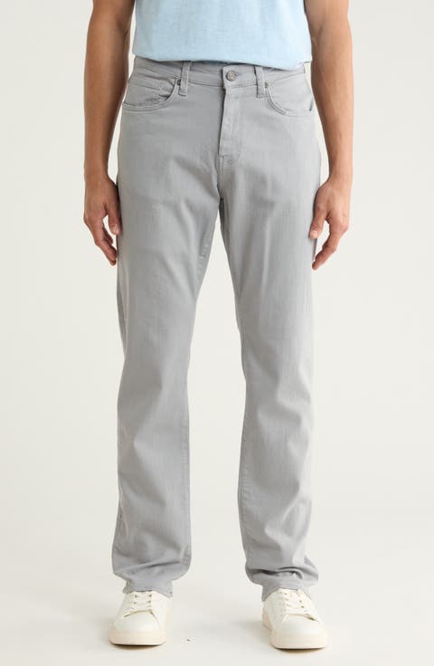 Zach Straight Leg Twill Pants (Misty Grey Ocean City)