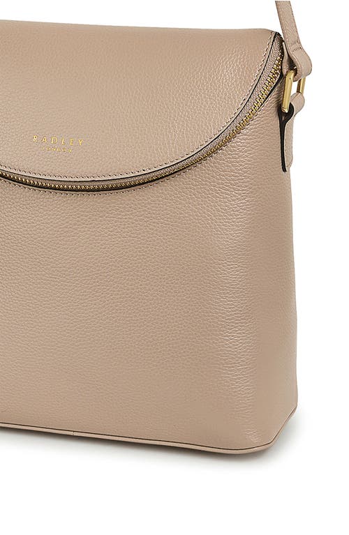 Radley London Crown Hill Small Flap Leather Crossbody Bag In Silt