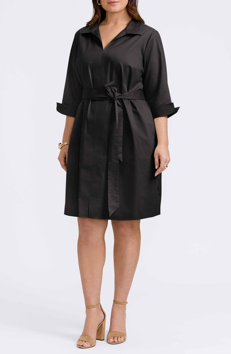 Foxcroft Agnes Belted Shirtdress, Main, color, 