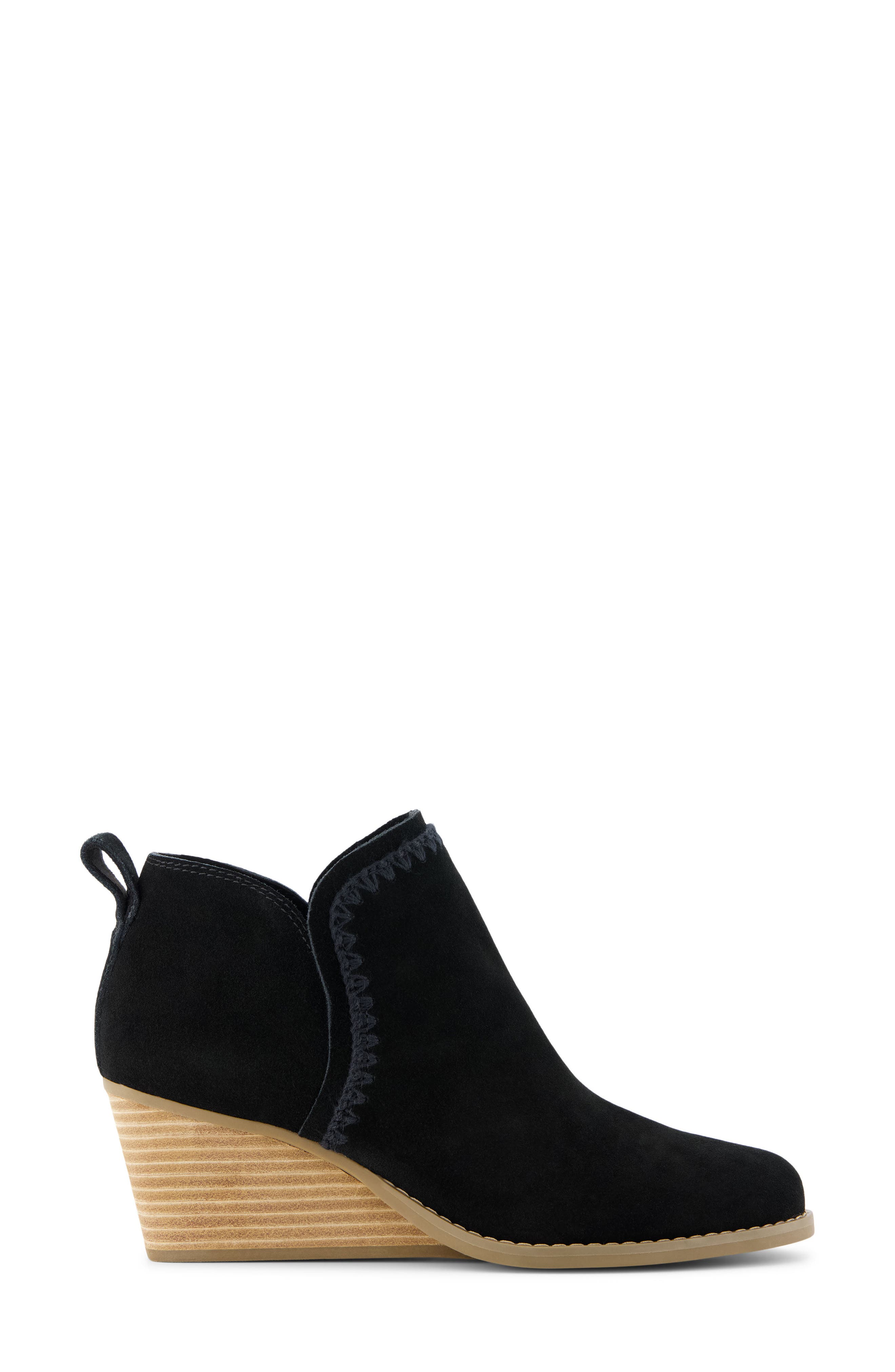 TOMS Kaia Wedge Bootie, Alternate, color, Black