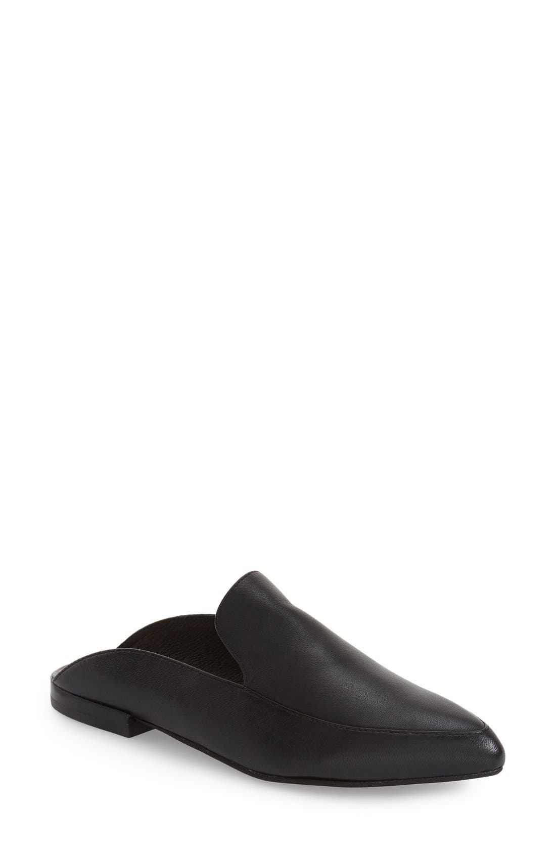 'Capri' Mule, Main, color, BLACK LEATHER