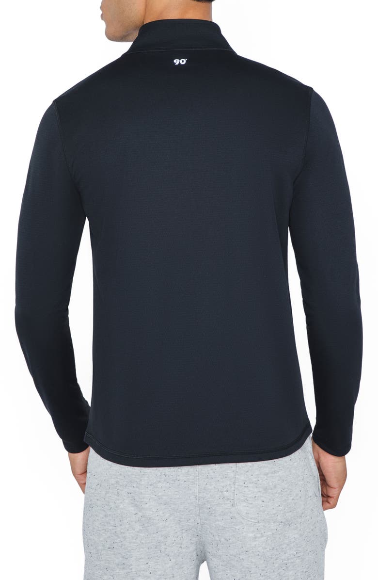 90 DEGREE BY REFLEX Half Zip Long Sleeve Top, Alternate, color, Black