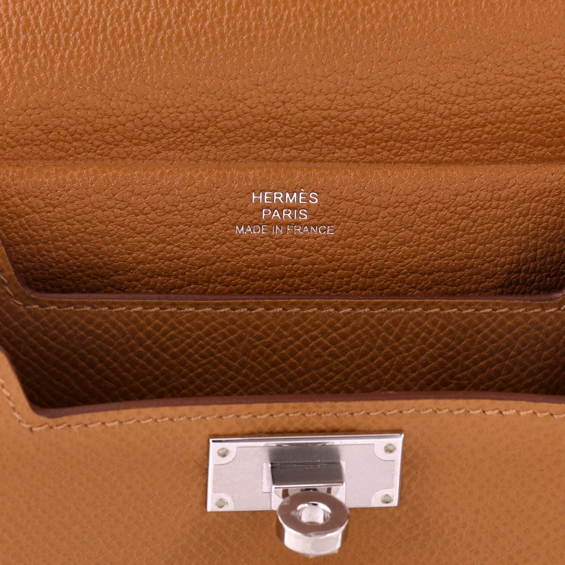 Pre-Owned Hermes Kelly Multi Pocket To Go Pouch Epsom, Alternate, color, Gold