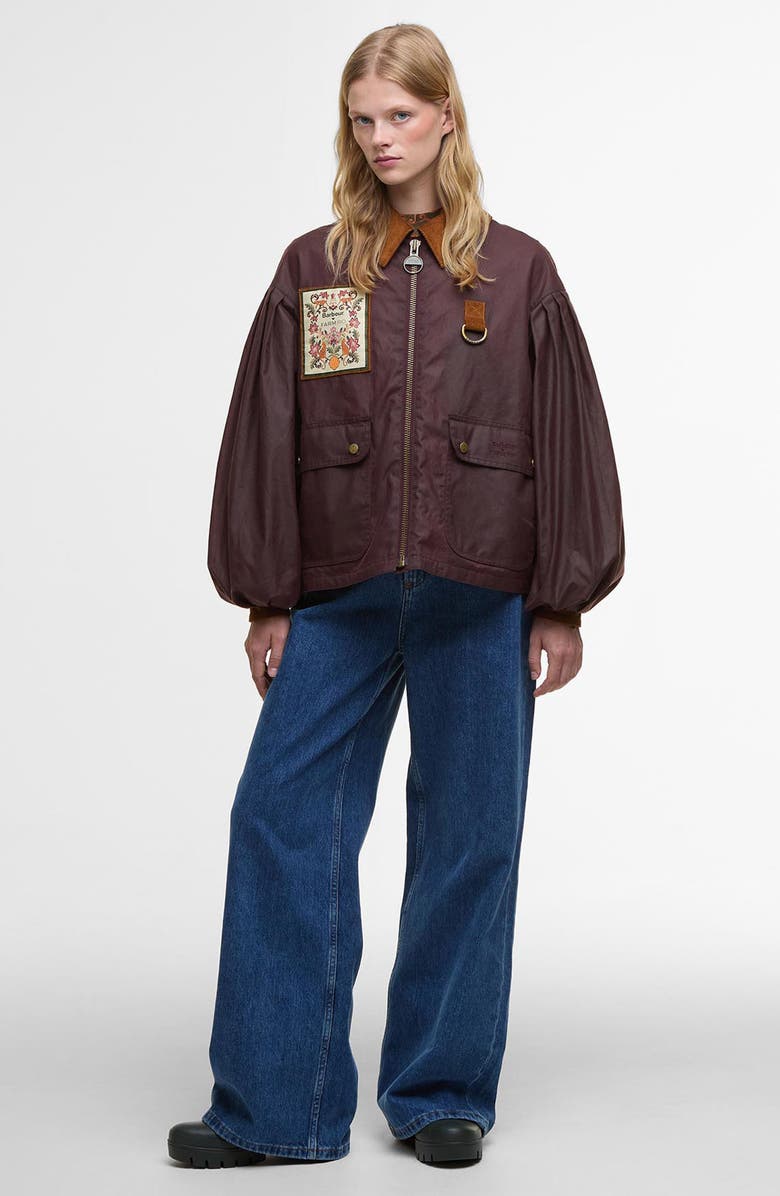 Barbour x FARM Rio Thais Waxed Cotton Jacket, Alternate, color, 