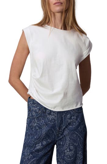 Rag & Bone Mica Gathered Muscle Tee In White