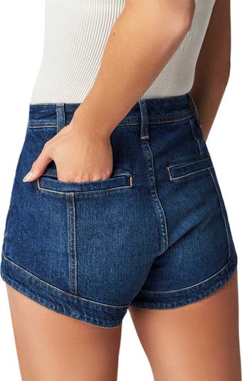 CRVY Mona High Waist Denim Shorts