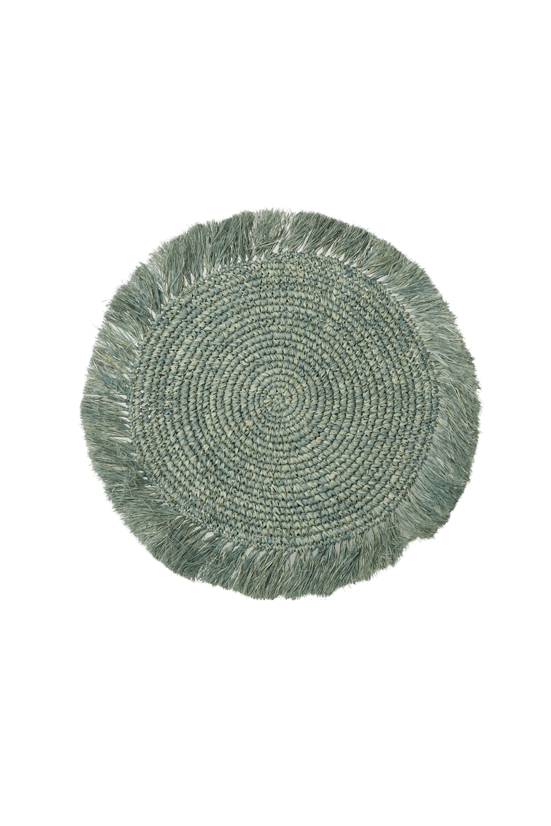 Woven Raffia Circular Placemats - Set of 4, Main, color, Blue/Gray
