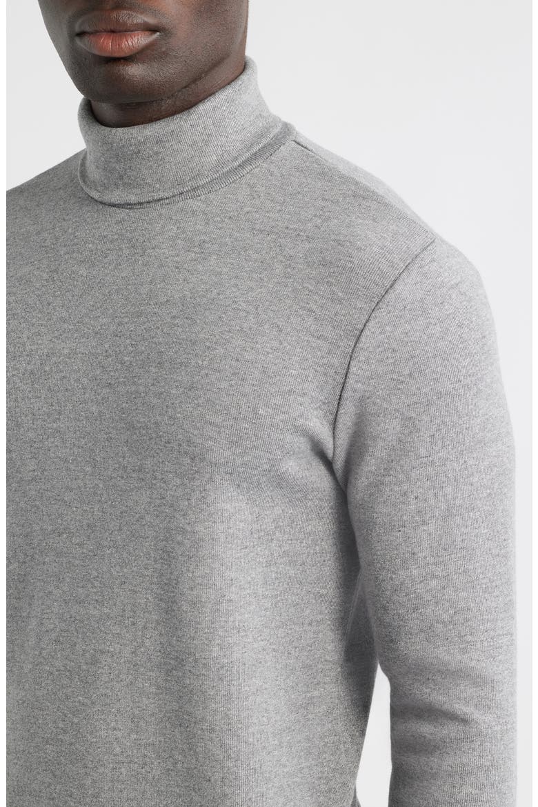 Canon Turtleneck Cotton Blend Sweater, Alternate, color, HEATHER GREY