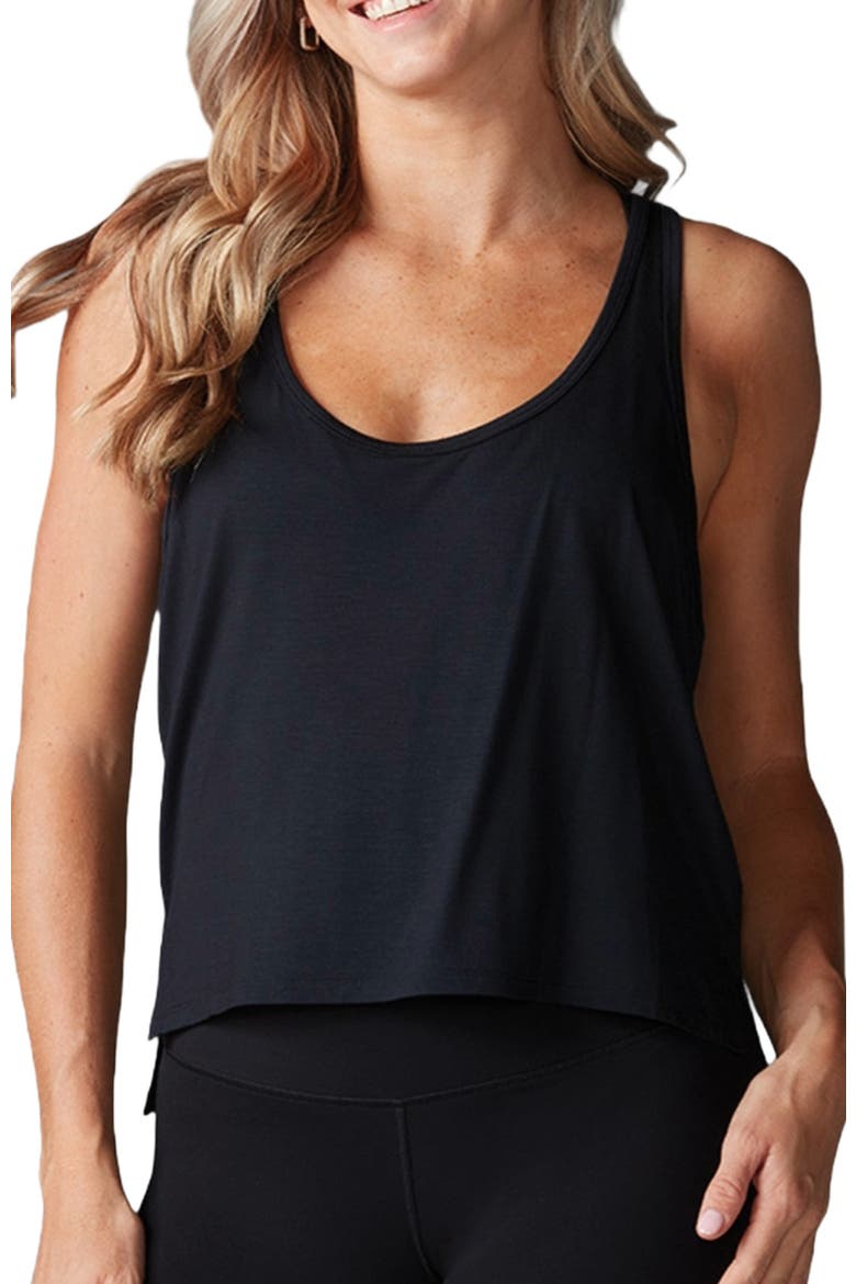 Crop Racerbank Tank, Main, color, EBONY