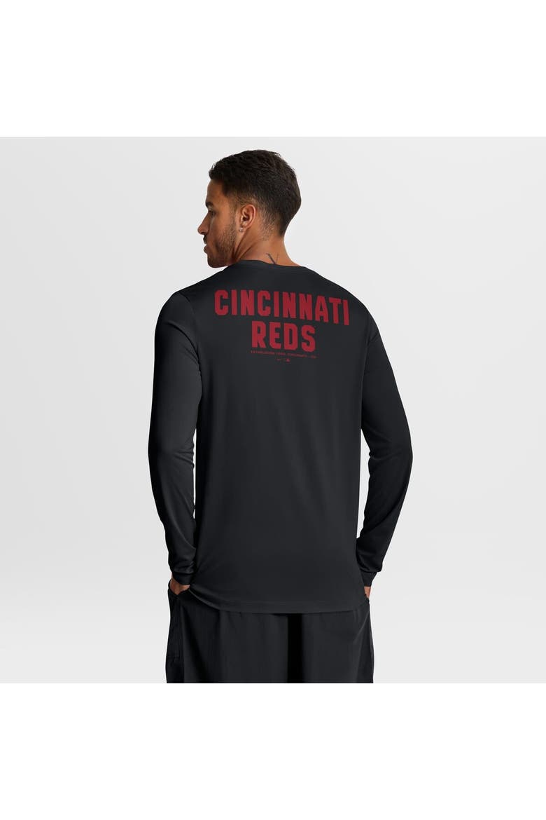 Men's Nike Black Cincinnati Reds 2-Hit Legend Dri-FIT Long Sleeve T-Shirt, Alternate, color, Black