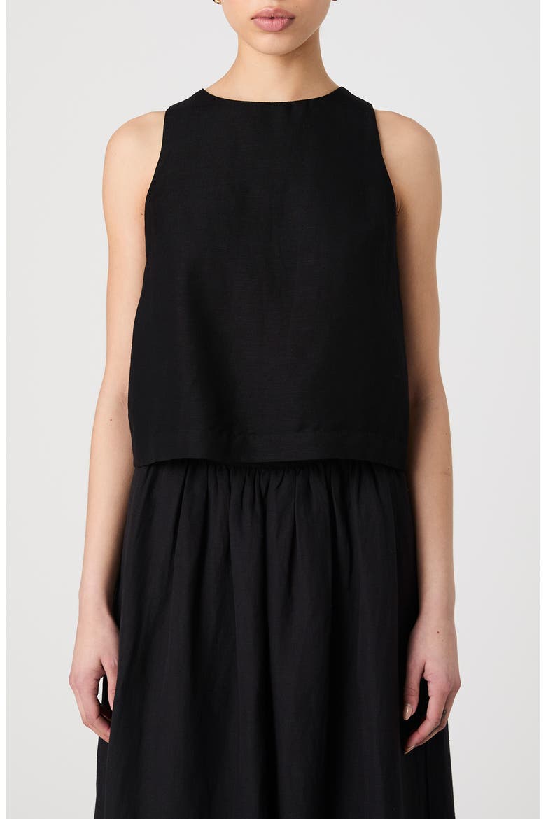 Birdie Sleeveless Trapeze Top, Main, color, BLACK