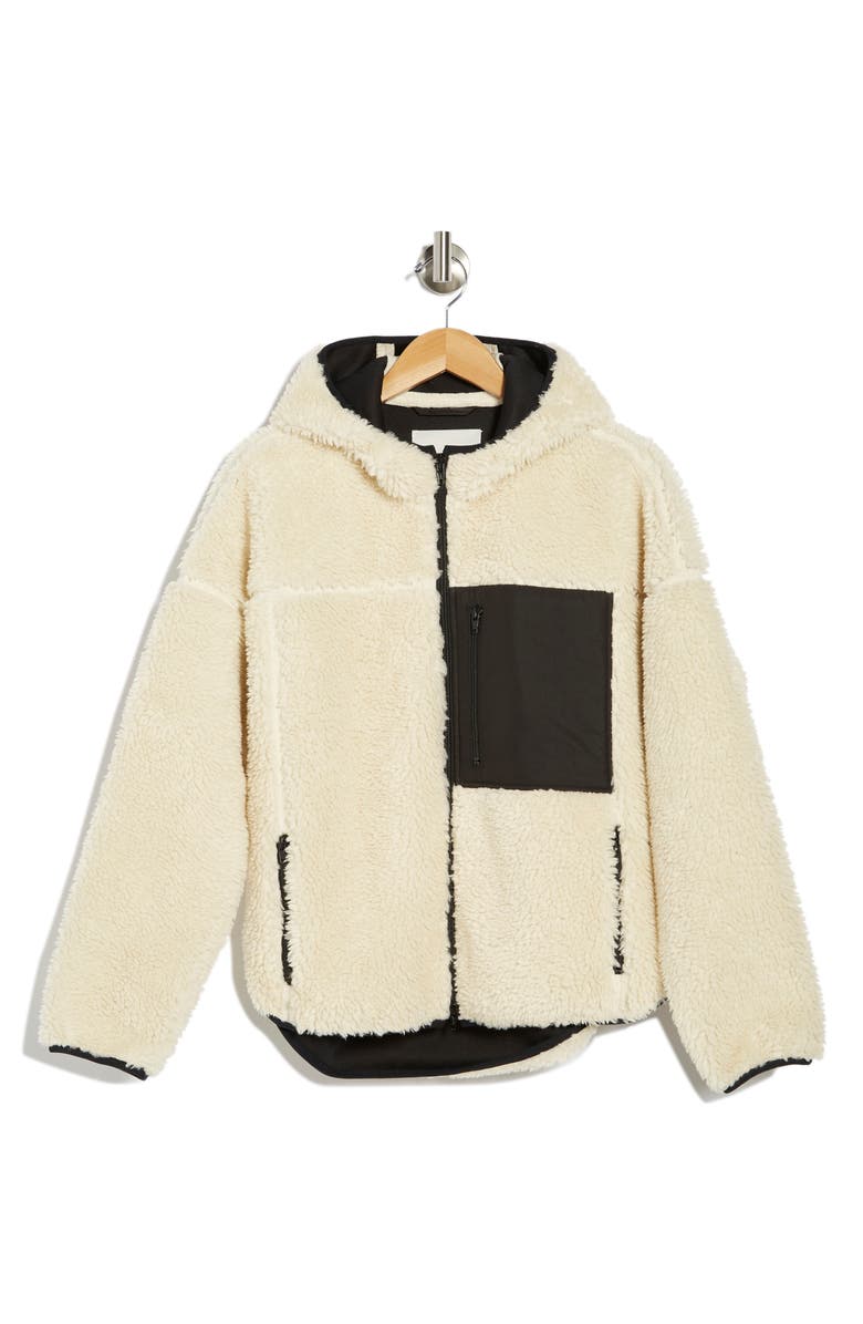 PHILIPP PLEIN Hooded Faux Shearling Jacket, Alternate, color, 