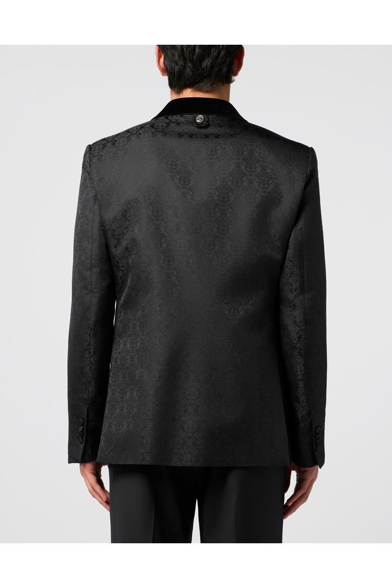 Jacquard Brocade Blazer Men, Alternate, color, black