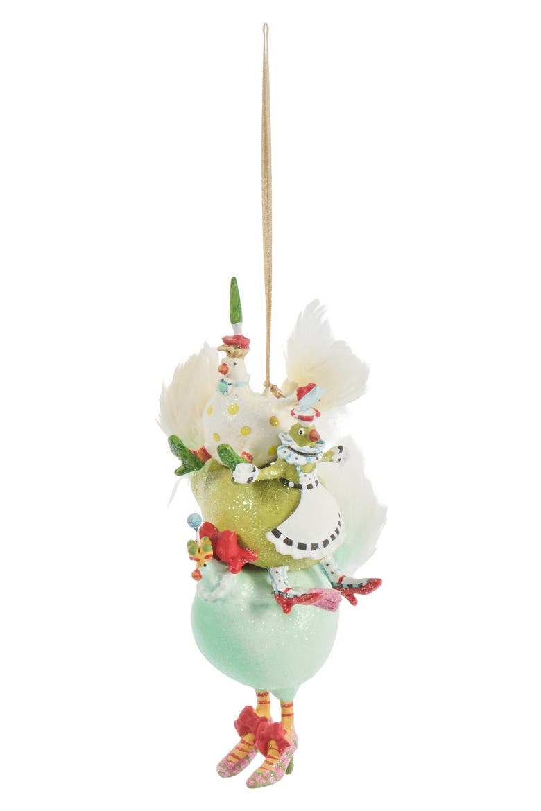 12 Days Three French Hens Ornament, Alternate, color, BLUE